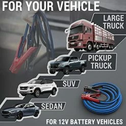 New ???? Powrun P612 Jumper Cables For 12V Car Battery, 450A Heavy Duty Booster Cables With Carrying Bag, Jumper Cables Kit For Vehicles With Up To 5.0 L Gas And 3.0L Diesel Engines ???? -Hella Shop 519iKhCJYAL