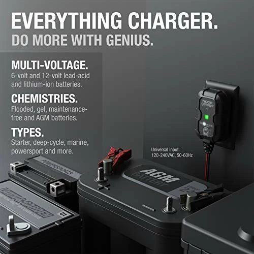 Best Sale ???? GENIUS1, 1-Amp Automatic Smart Charger, 6V And 12V Portable Automotive Car Battery Charger, Battery Maintainer, Trickle Charger And Battery Desulfator With Temperature Compensation ???? 5 Best Sale ???? GENIUS1, 1-Amp Automatic Smart Charger, 6V And 12V Portable Automotive Car Battery Charger, Battery Maintainer, Trickle Charger And Battery Desulfator With Temperature Compensation ???? - Image 5